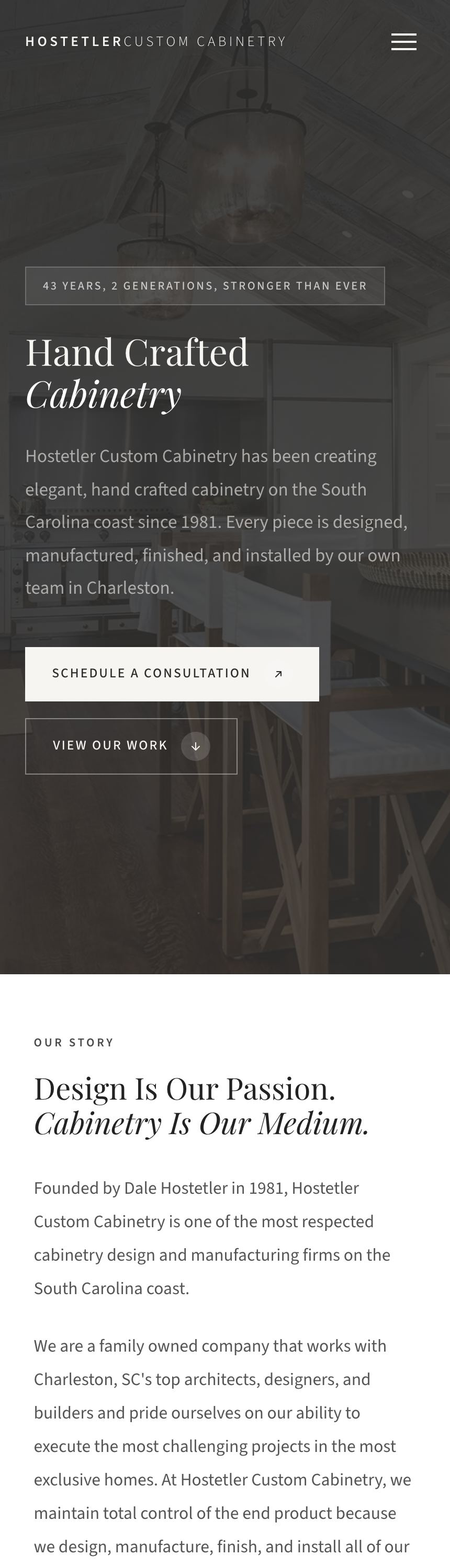 The new homepage on a phone